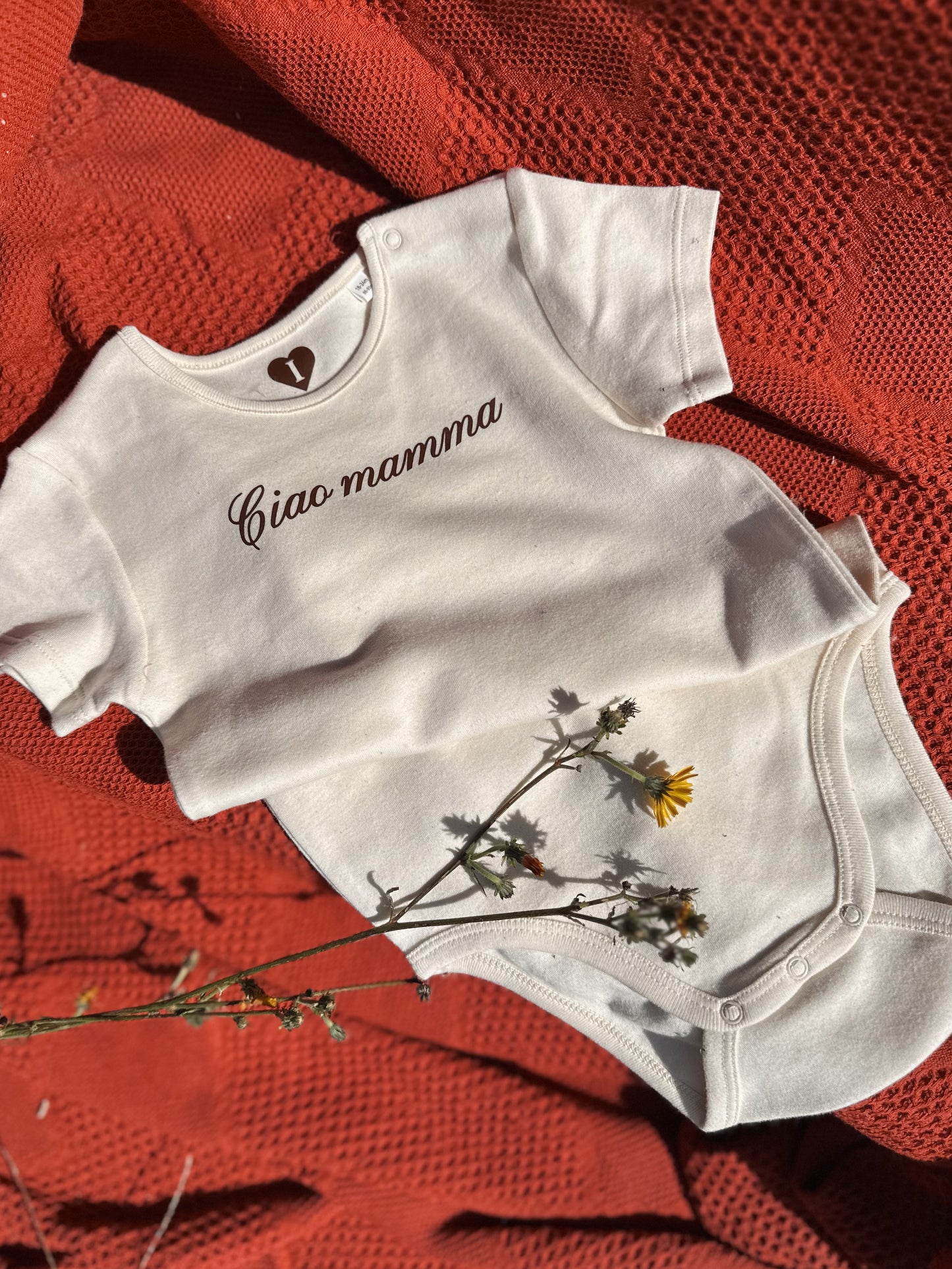 Body "Ciao Mamma" | 100% Cotone biologico non trattato e non tinto
