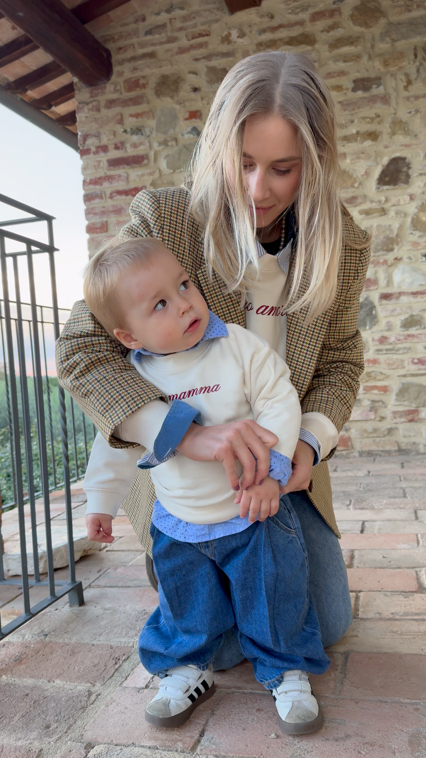 Felpa Bambino unisex "Ciao Mamma" 0/12 - Cotone Natural Premium Personalizzabile