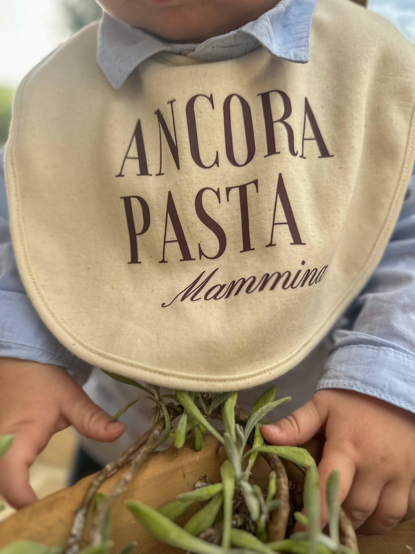 Bavaglino "Fuori a pranzo" | Special moments - in cotone naturale "Ancora Pasta"