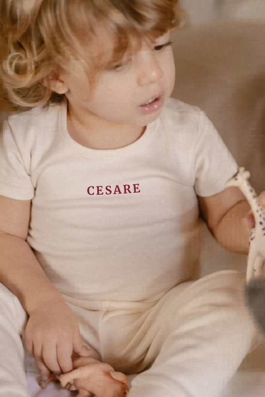Body in cotone naturale personalizzabile con nome