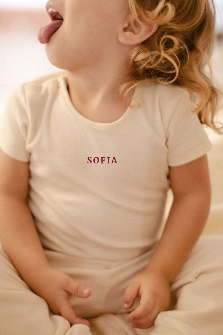 Body in cotone naturale personalizzabile con nome