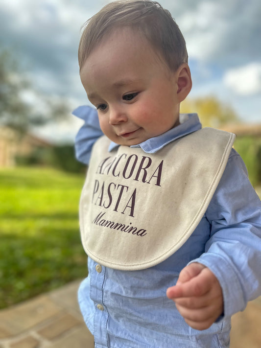 Bavaglino "Fuori a pranzo" | Special moments -  in cotone naturale "Ancora Pasta"
