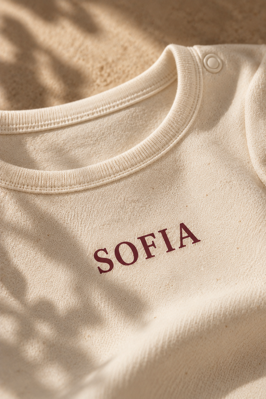 Body in cotone naturale personalizzabile con nome
