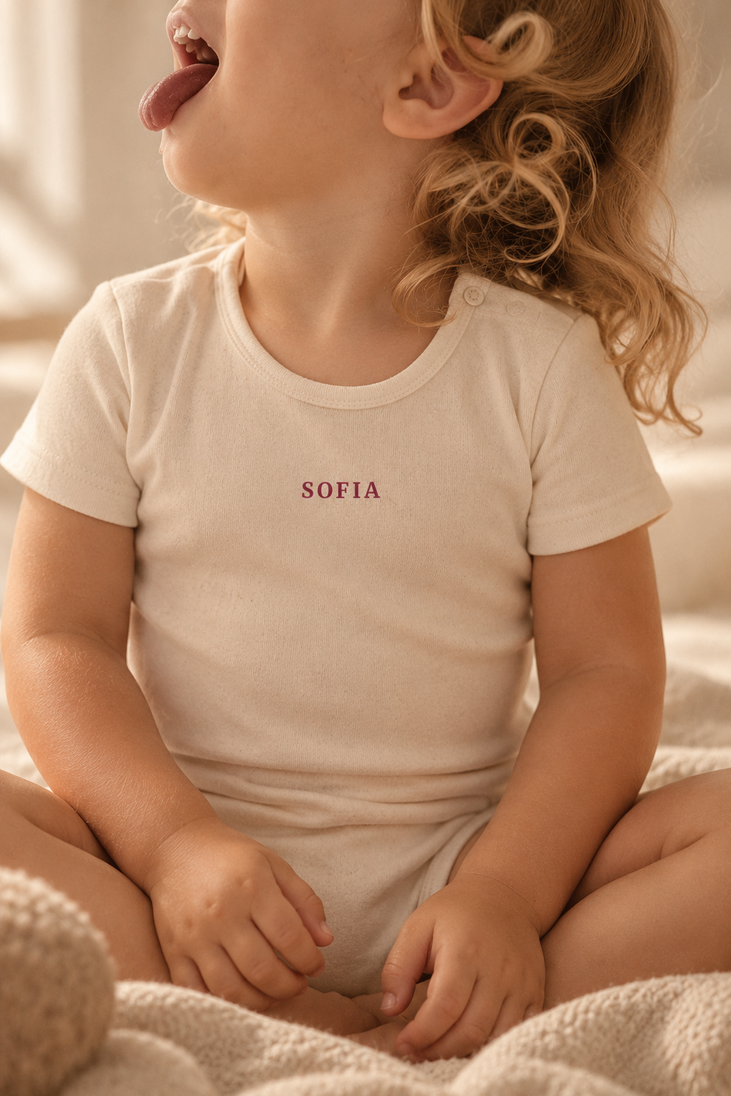 Body in cotone naturale personalizzabile con nome