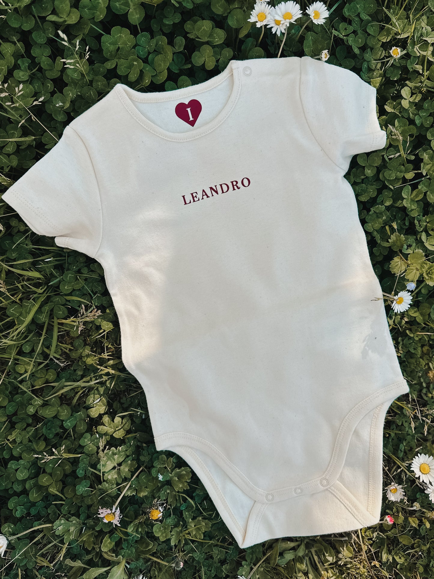 Body in cotone naturale personalizzabile con nome